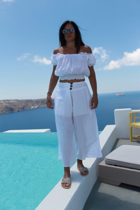Woman Pants with Pockets White