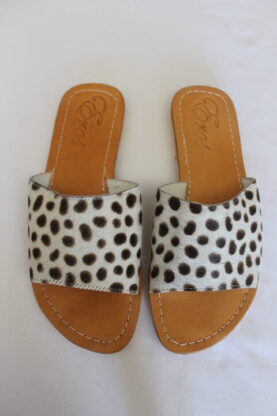 Woman's Leather Handmade Sandals Leopard