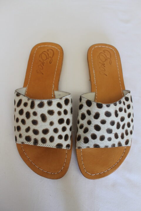 Woman’s Leather Handmade Sandals Leopard
