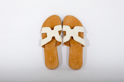 Woman Leather Handmade Sandals White